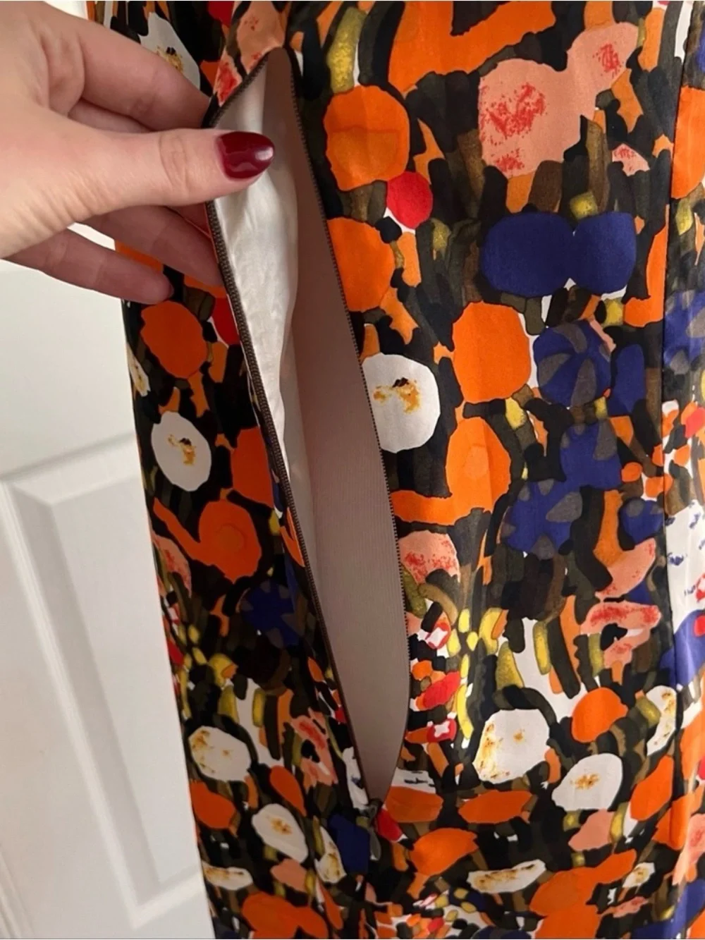J.Crew 100% Silk Abstract Floral Flutter Sleeve Dress Size 8 Lined